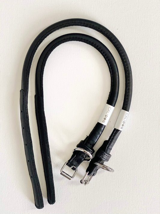 Black Rolled Leather Dog Collar
