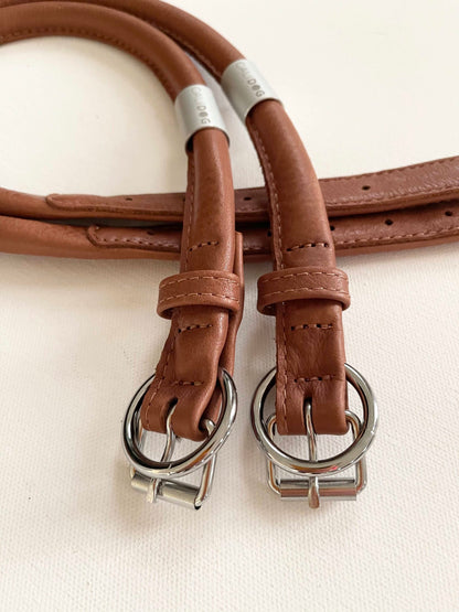 Brown Rolled Leather Dog Collar