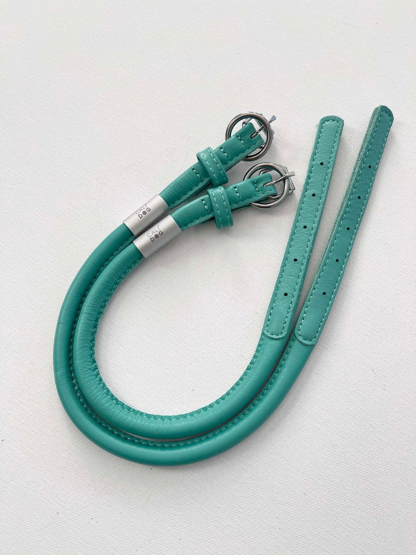 Mint Rolled Leather Dog Collar