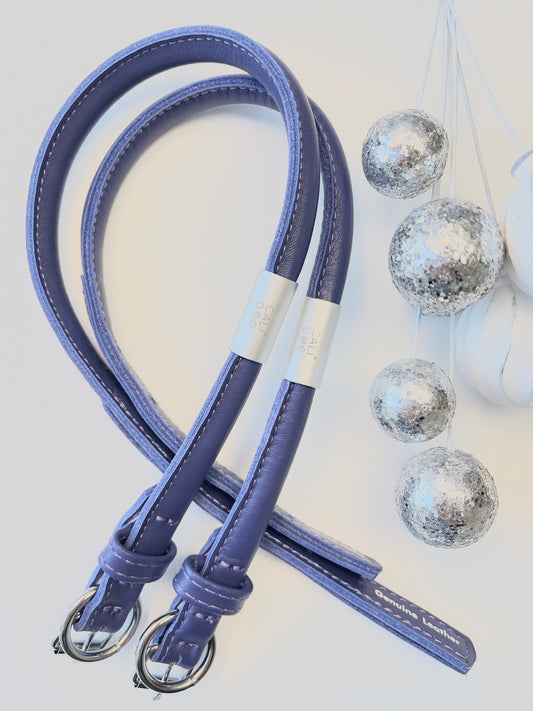 Purple Rolled Leather Dog Collar