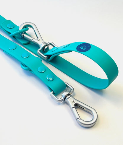 Teal Waterproof Dog Collar and Leash Set